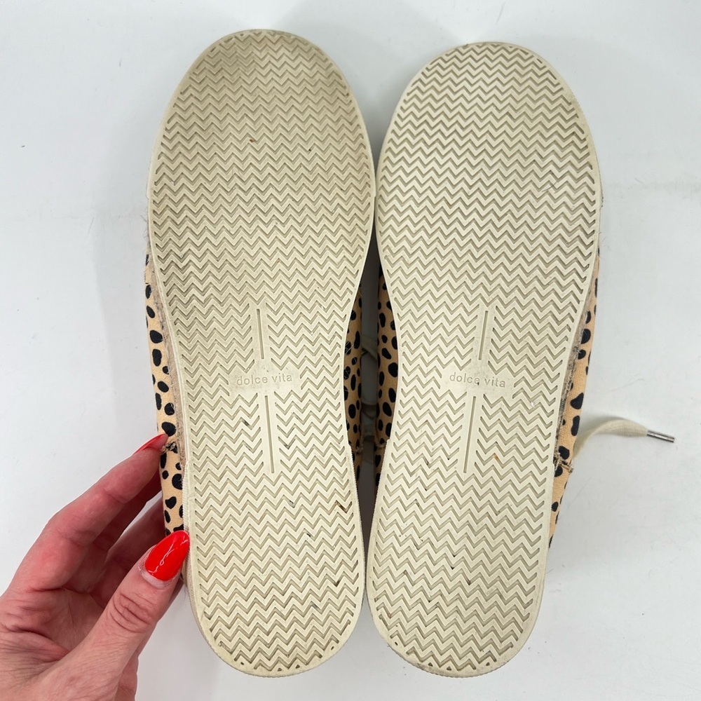 Dolce Vita Morris Tan and Black Leopard Print Canvas Espadrille Sneakers 7.5 - Picture 9 of 9